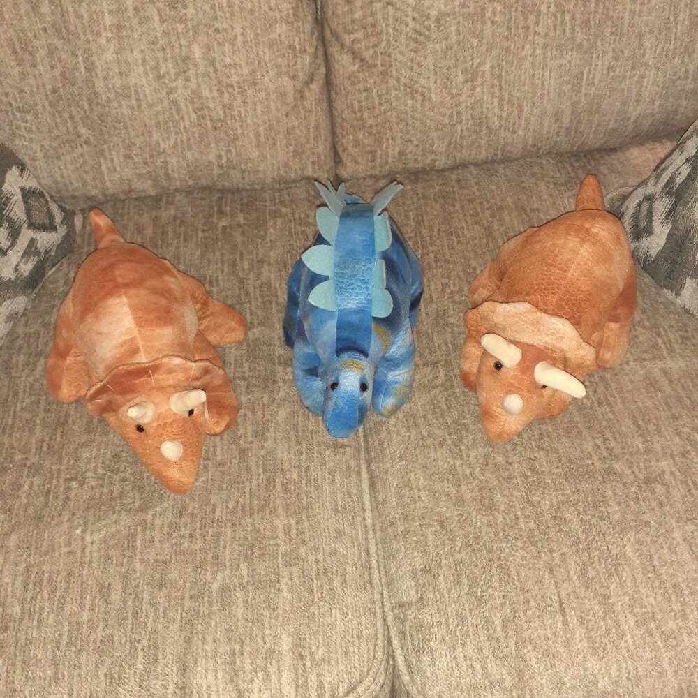 Triceratops and Stegasaurus stuffed dinosaur animals